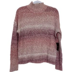 CYNTHIA ROWLEY | Ambre Striped Pink Turtleneck Sweater Size Small B41